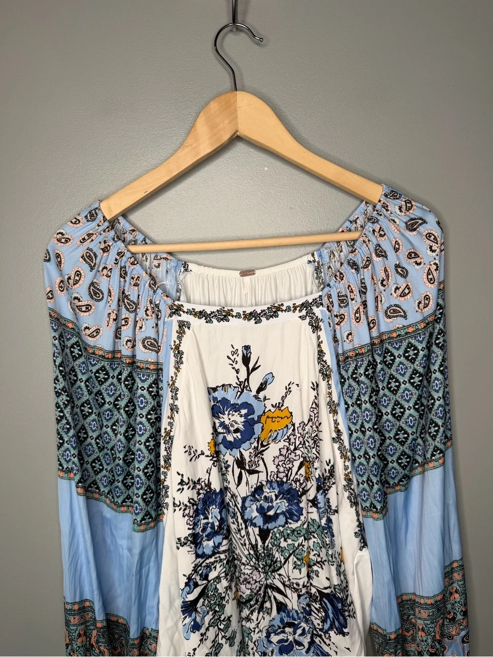 Free People Positano Print Blouse - Ivory